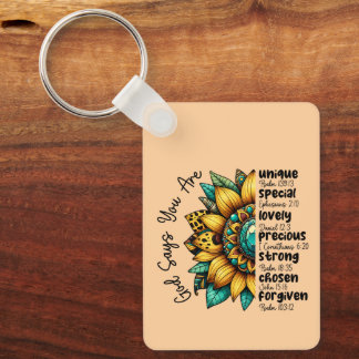 Sunflower God Says You Are Keychain