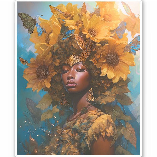 Sunflower Goddess Fantasy Art (Front)