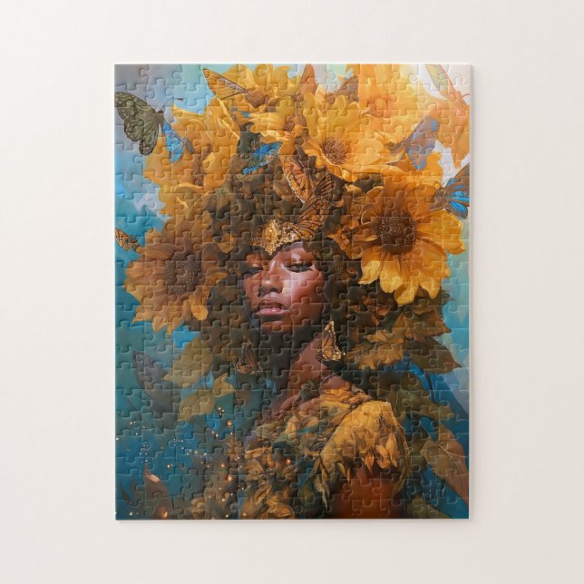 Sunflower Goddess Fantasy Art Jigsaw Puzzle (Vertical)