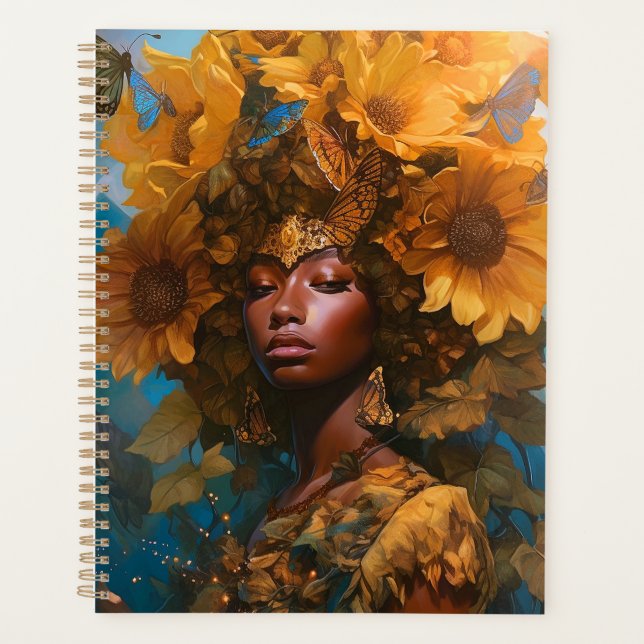 Sunflower Goddess Fantasy Art Planner (Front)