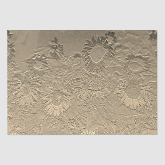 Sunflower Gold Floral Chic Design Decoupage Tissue Paper (Front)