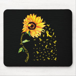 Sunflower Gold Ribbon Childhood Cancer Awareness B Mouse Pad
