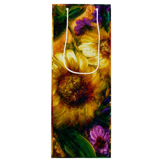 "Sunflower Gold" Wine Gift Bag (Front)