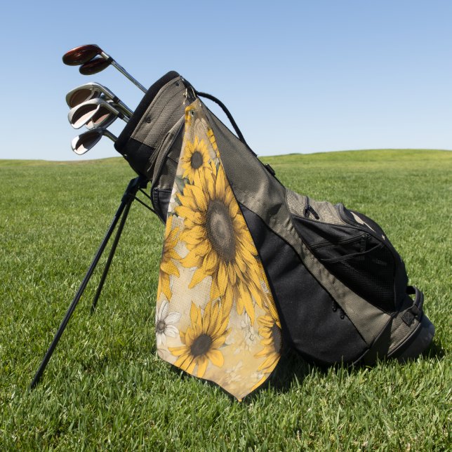 Sunflower Golf Towel (Green)