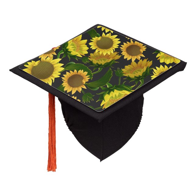 Sunflower Graduation Cap Topper (Angled)