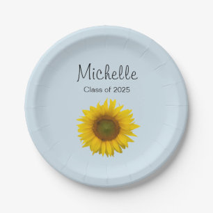 Sunflower Graduation Class of 2024 Paper Plate