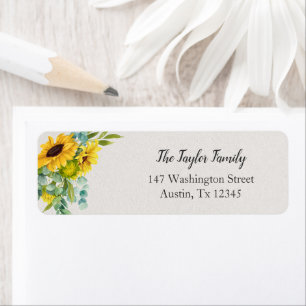 Sunflower Graduation Party Family Return Address