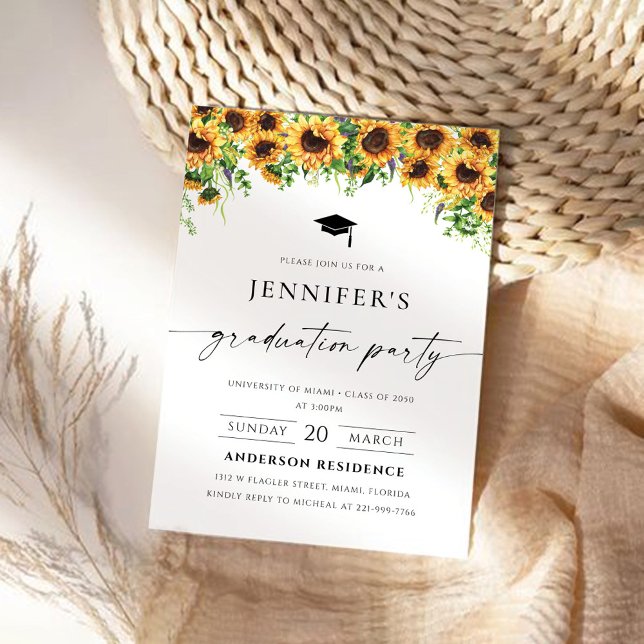 Sunflower Graduation Party Invitation (Creator Uploaded)