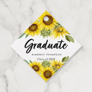 Sunflower Graduation Personalized Graduate Script Favour Tags