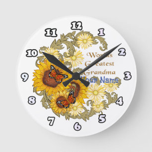 Sunflower Grandma clock 