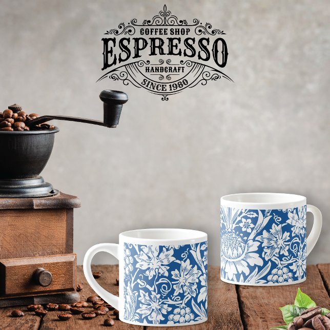 Sunflower Grapes in Blue William Morris Espresso Cup (Creator Uploaded)