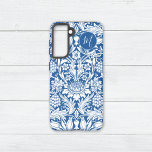 Sunflower Grapes Pattern William Morris Samsung Galaxy Case<br><div class="desc">Enhance your summer fashion with a Samsung Galaxy S21 phone case that showcases a vintage blue and white sunflower pattern with a monogram,  from the classic arts and crafts designs of the esteemed British artist William Morris (1834-1896).</div>