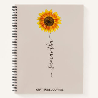 Sunflower Gratitude Journal, Law of Attraction  Notebook