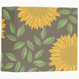 Sunflower Green Leaves Pretty Flowers Natural Binder