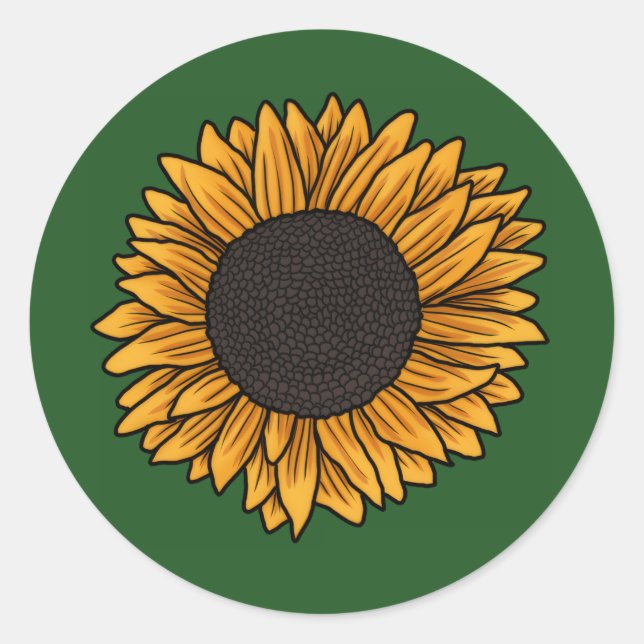 Sunflower Green Round Stickers (Front)