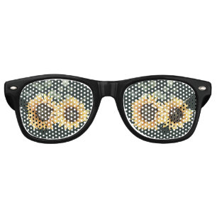 Sunflower Greenery Botanical Wedding Retro Sunglasses