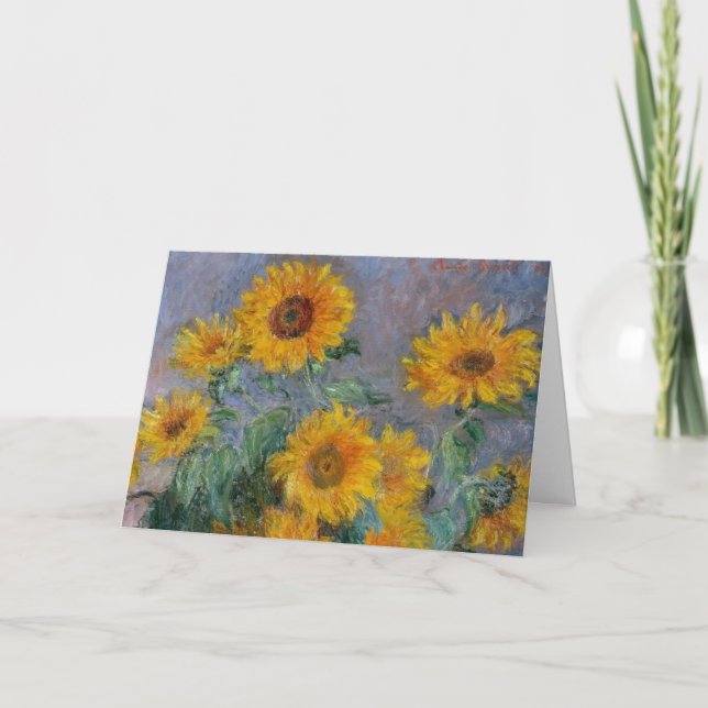 Sunflower Greeting Card, Monet Sunflowers Card (Front)
