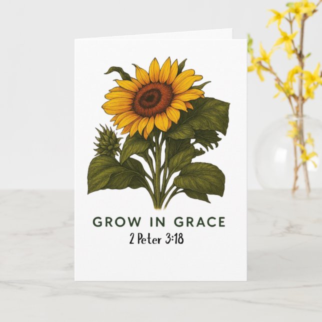 Sunflower Grown in Grace  Card (Yellow Flower)