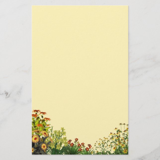 Sunflower Grunge Stationery (Front)
