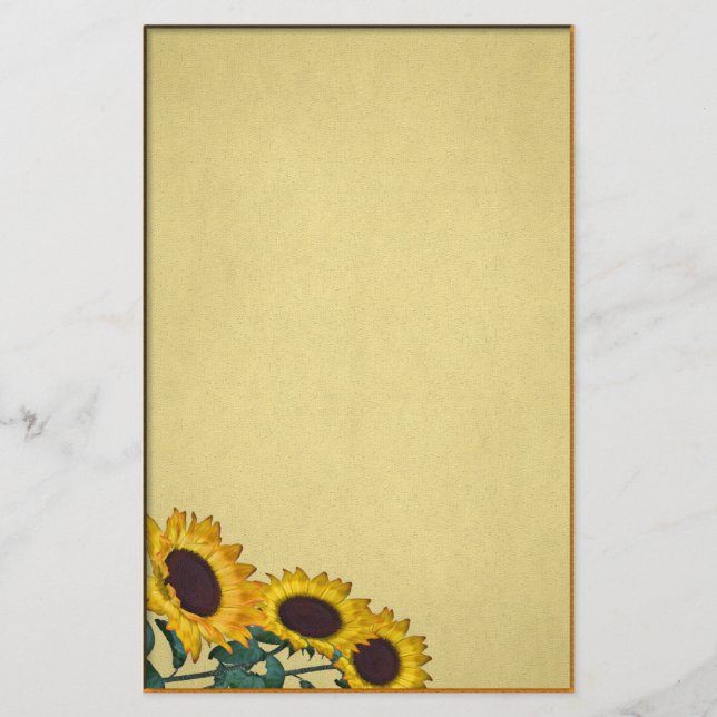 Sunflower Grunge Stationery (Front)