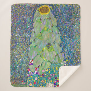Sunflower Gustav Klimt Sherpa Blanket