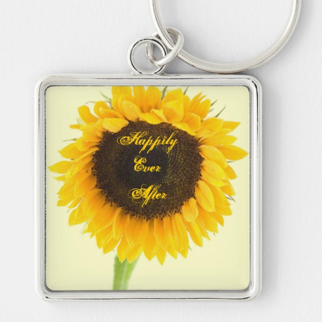 Sunflower Happily Ever After Honeymoon KeyChain (Front)