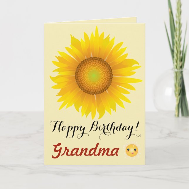 Sunflower - Happy Birthday Grandma! Card (Front)