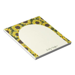 Sunflower head summer flowe notepad