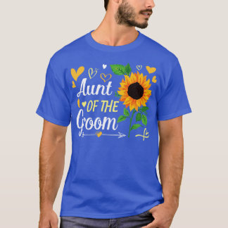 Sunflower Heart Aunt Of The Groom Hus Wife Wedding T-Shirt