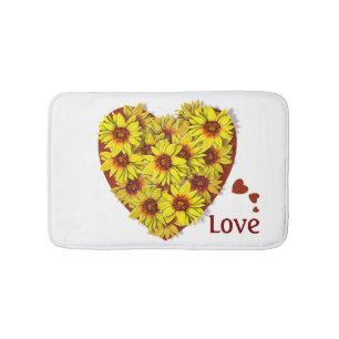 Sunflower Heart Bath Mat