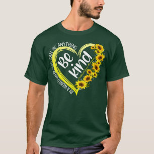 Sunflower Heart Be Kind Gold Childhood Cancer Awar T-Shirt