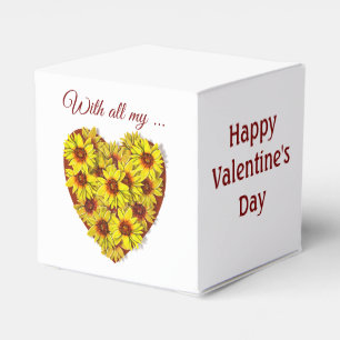 Sunflower Heart Favour Gift Box
