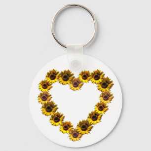 Sunflower Heart Keychain