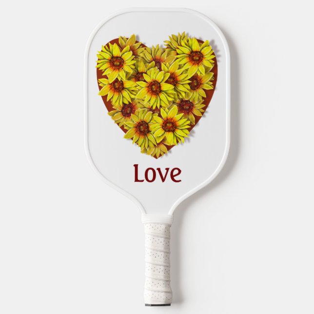 Sunflower Heart Pickleball Paddle (Front)
