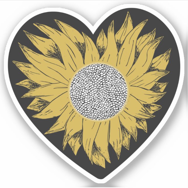 Sunflower Heart Sticker (Front)