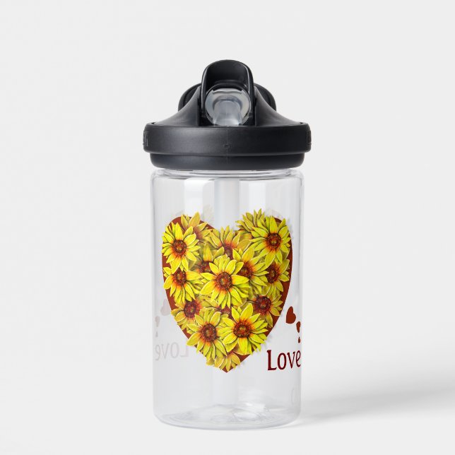 Sunflower Heart Water Bottle (Front)