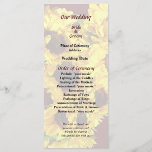 Sunflower Heart Wedding Program