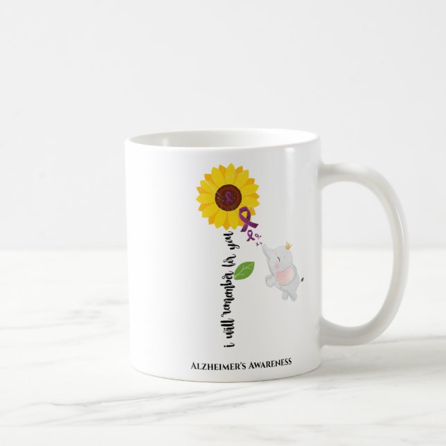 Sunflower Heimerheimer Awareness I Will Remember F Coffee Mug (Right)