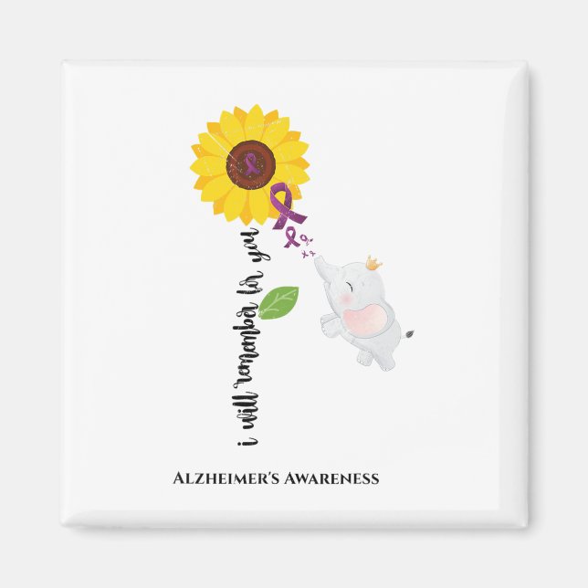 Sunflower Heimerheimer Awareness I Will Remember F Magnet (Front)