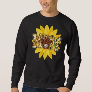 Sunflower Highland Cow Mom Country Western Mothers Sweatshirt