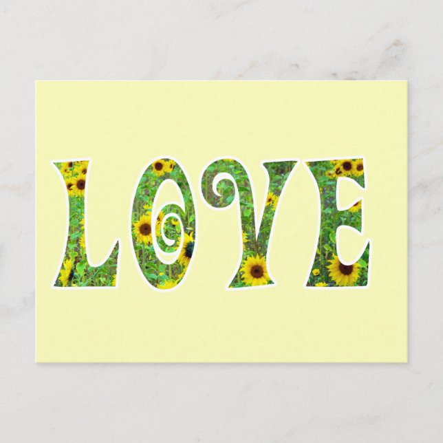 Sunflower Hippy Love Postcard (Front)