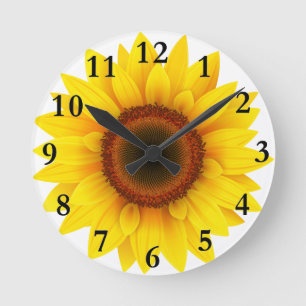 Sunflower Home Decor Round Clock