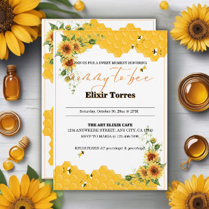 Sunflower Honeycomb Mommy-To-Bee Baby Shower Invitation