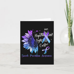 Sunflower Hope Fight Cure Suicide Prevention Aware Card