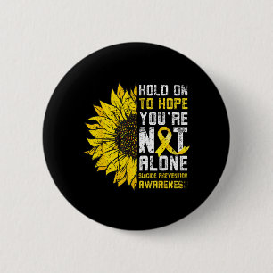 Sunflower Hope Suicide Prevention Awareness Yellow 2 Inch Round Button