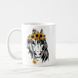 Sunflower Horse Bandana Head for Horseback Riding  Coffee Mug
