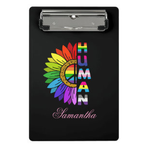 Sunflower Human in Rainbow Color   LGBTQ   Pride Mini Clipboard