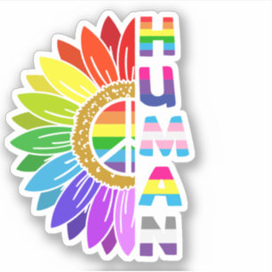 Sunflower Human in Rainbow Colour LGBTQ Pride