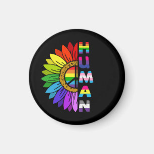 Sunflower Human in Rainbow Colour LGBTQ Pride Magnet