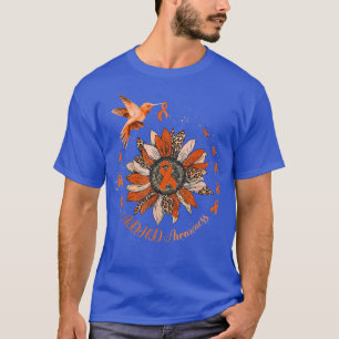 Sunflower Hummingbird Orange Ribbon ADHD Warrior  T-Shirt